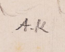 Ék Sándor (1902-1975): Illusztráció az "Álszent" c. műhöz 1932. Szén, papír, jelzett (A. K...