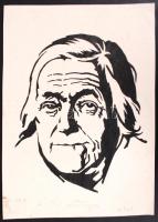 Ék Sándor (1902-1975): "Klara Czetkin". Grafit, tus, jelzett (A. Keil), 40,5x29,5cm