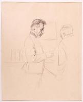 Ék Sándor (1902-1975): Üzenet. Grafit, papír, jelzett (A. Keil), paszpartuzva, 47x34cm