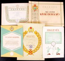 Cca 1950 Oklevél tétel, benne Ftc és Előre Sc., összesen:13 db