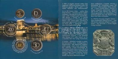 2009. 5Ft-200Ft "Lánchíd" 6klf darabból álló forgalmi érme sor dísztokban T:PP Csak 5000db!