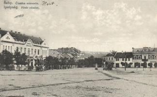Ipolyság Fő tér / main square, Hotel Lengyel (EK)