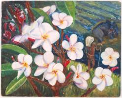 Szabó Judit: Vízió. Tempera, farost, jelzett, 40×50 cm