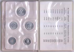 1972. 2f-10Ft 9kklf "Magyar Népköztársaság" forgalmi érméi vajszínű műbőrtokban T:1