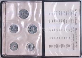 1973. 2f-10Ft 9klf "Magyar Népköztársaság" forgalmi érméi fekete műbőrtokban T:1