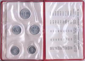 1974. 2f-10Ft 9klf "Magyar Népköztársaság" forgalmi érméi piros műbőrtokban T:1