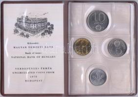 1978. 2f-10Ft 9klf "Magyar Népköztársaság" forgalmi érméi sötétbarna műbőrtokban T:1