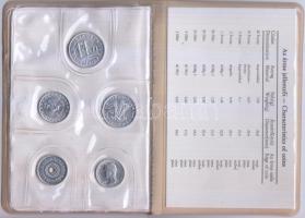 1984. 2f-20Ft 10klf "Magyar Népköztársaság" forgalmi érméi karamel műbőrtokban T:1