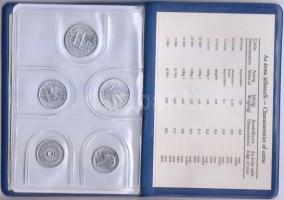 1989. 2f-20Ft 10klf "Magyar Népköztársaság" forgalmi érméi sötétkék műbőrtokban T:1