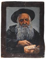 Jelzés nélkül: Kenyérvágó rabbi. Olaj, vászon, 19×14 cm