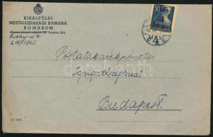 1945 (2. díjszabás) Távolsági levél Kisegítő 3P/50f bérmentesítéssel