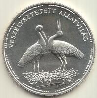 1992. 200Ft Ag "Veszélyeztetett állatvilág-gólya" T:BU