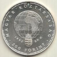 1992. 200Ft Ag "Veszélyeztetett állatvilág-gólya" T:BU