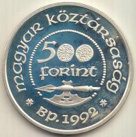 1992. 500Ft Ag "Szent László" sorszámozott tanúsítvánnyal T:PP Dísztokban
