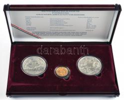 1990. 5000Ft Au "Mátyás király" (0.986/6.982g) T:PP + 1990. 500Ft Ag + 500Ft Ag "Máty...