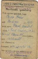 1950 A Gundel étterem üzletvezetőjének munkaadói igazolványa