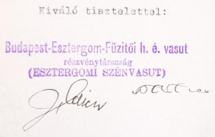 1927 3 db fejléces levél Dr. Mattyasovszky Béla érseki ügyésznek, a küldő: Esztergomi Szénvasút RT