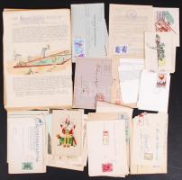 1908-1980  Rajzok, borítékok, pár okmány