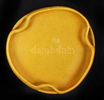 Gorka Géza (1895-1971): Három füles tál, repesztett mázas, jelzett, apró máz hibákkal, d:25 cm, m:6 cm