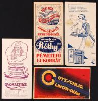 1929-1934 4 db számolócédula, 13×6 cm