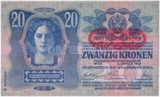 1913. 20K piros "Deutschösterreich" felülbélyegzéssel T:I
