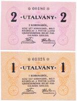 ~1920. "Pester Lloyd" utalvány 1K + 2K bélyegző nélkül T:I