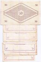 Pápa 1919. május 8. "Pápai csekk" 10K (4x) + 20K (4x) + 50K mind lyukasztással érvénytelen...