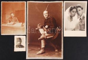 Cca 1918 4 db katona fotó, 3×4-21×12 cm