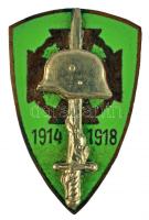 1914-1918. "Országos Frontharcos Szövetség" zománcozott Br miniatűr jelvénye Szign: Berán N. T:2 Hungary 1914-1918. "Hungarian Front Fighters Association" enamelled miniature badge sign.: Nándor Berán C:XF