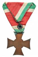 1923. "III. osztályú Legénységi Szolgálati Jel" kitüntetés zöld-fehér-piros mellszalagon T...