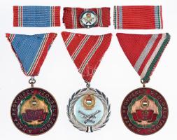 1957. "Szolgálati Érdemérem" szalaggal,szalagsávval és miniatűrrel T:2 + 1964. Szolgálati Érdemérmek szalagsávval 15-20 év után T:2