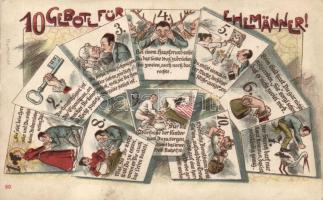 '10 Gebote für Ehemänner!' husband, humour litho