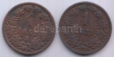 Ausztria 1861A-1881(J.n) 1Kr (2x) T:1-,2- Austria 1861A-1881. 1 Kreuzer (2x) C:AU,VF