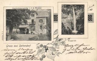 Sattendorf, shop of J. A. Winkler, waterfall