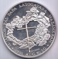 Kiss György (1943-) 1991. "II.János Pál pápa látogatása hazánkban" Ag emlékérem (31,107g/0...