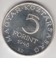 1948. 5Ft Ag "Petőfi" Ag utánveret tanúsítvánnyal T:PP R!