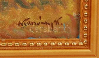 Kolozsváry Kamillo (1936-): Lóhajtás. Olaj, vászon, jelzett, keretben, 30×40 cm