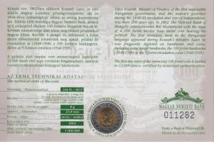 2002. 100Ft "Kossuth" elsőnapi veret sorszámozott díszlapon T:BU