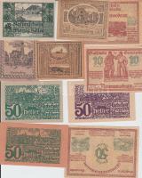 Ausztria 1920. 10db városi szükségpénz T:1-2 Austria 1920. 10 pcs of necessity notes C:UNC-XF
