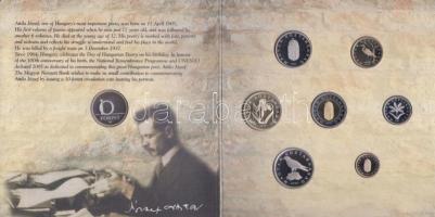 2005. 1Ft-100Ft 7klf db + 10Ft "József Attila" dísztokos szettben T:PP