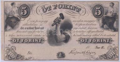 1852. 5Ft "Kossuth bankó" kitöltetlen "E" sorozat T:I Hungary 1852. 5 Forint without date and serial number C:UNC Adamo G124.