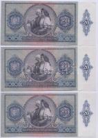 1941. 20P "005" (3x) egymás utáni sorszámmal! T:I