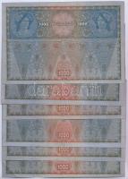 1902. 1000K mindkét oldal német, "Deutschösterreich" felülnyomással (7x) T:III(kétszer haj...
