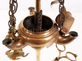 Mexikói dohányzó készlet, réz, fém, pótolt, jó állapotban, m:57 cm