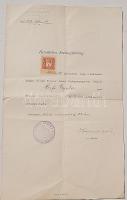 1912 Jogi doktorrá avatási bizonyítvány Kolozsvár