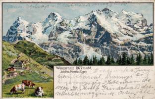 Wengeralp C Litho mit Posthilf Stpl. "Wengeralp"