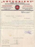 1929 Mercedes képviselet levele Arad + Castrol oil számla