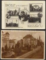 Kassa - 2 képeslap: bevonulás, színház és dóm / 2 postcards: entry of the Hungarian troops; theatre and dome