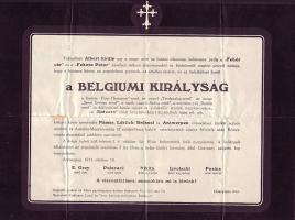 1914 Propaganda: Gyászjelentés a Belgiumi királyságról levélként elküldve