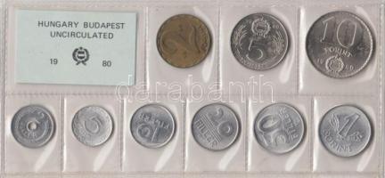 1980. 2f-10Ft 9db klf érmés forgalmi sor fóliatokban T:1